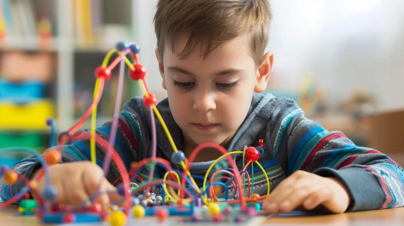 Jeu éducatif pour enfant stimulant la pensée logique avec un jeu